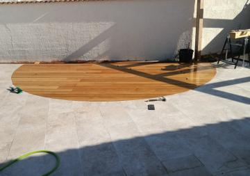 Réalisation d'une Terrasse en demi cercle sur Agde Réalisation d'une Terrasse en demi cercle sur Agde
